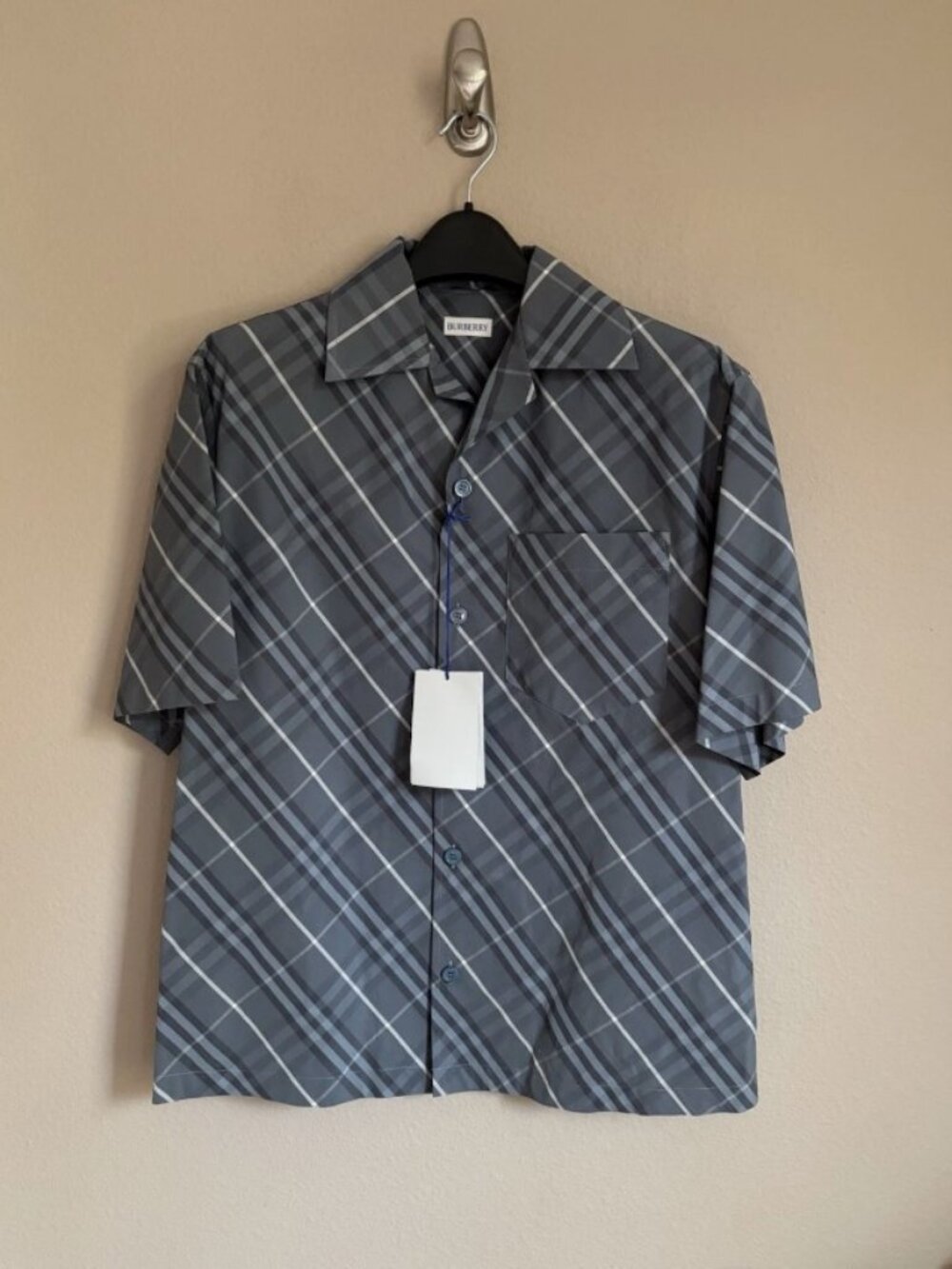 NWT Authentic Burberry Check Cotton Shirt sz M